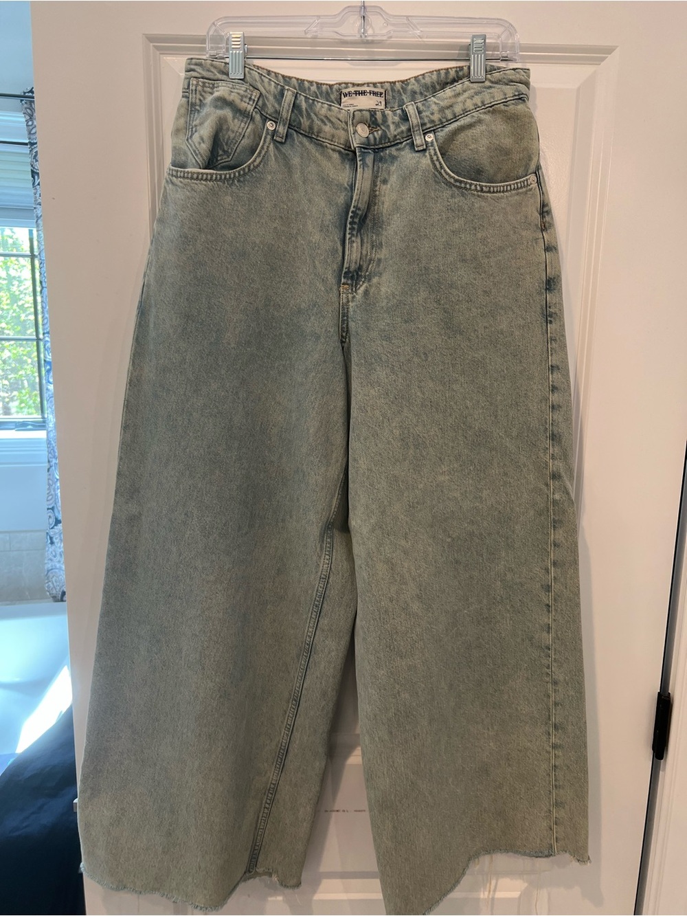 We The Free Waterfalls Baggy Wide Leg Light Blue Washed Wide Leg Jeans size 29
